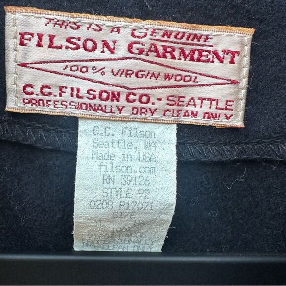 FILSON Vintage Jacket Men XL Mackinaw Wool Full Zip - Picture 11 of 11